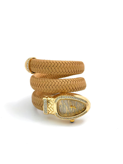 TRENDY BVLG SNAKE FASHION WATCH - HAVAN LEATHER