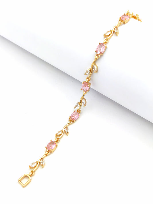 TRENDY PINK TULIP FLOWER BRACELET