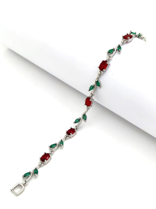 TRENDY RED TULIP FLOWERS BRACELET