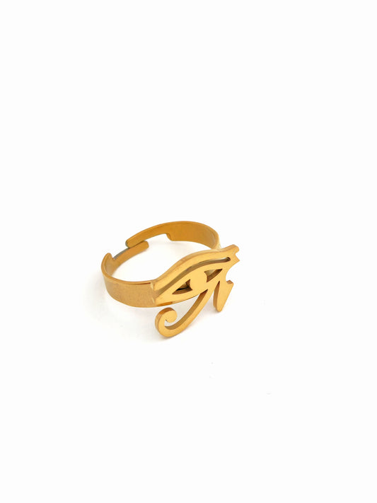 PHARONIC HORUS EYE STAINLES RING
