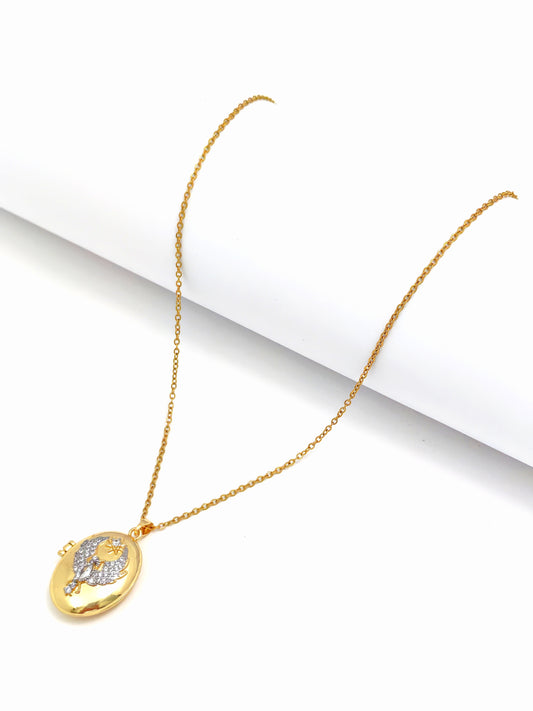 TRENDY BIRD NECKLACE - OVAL PENDANT