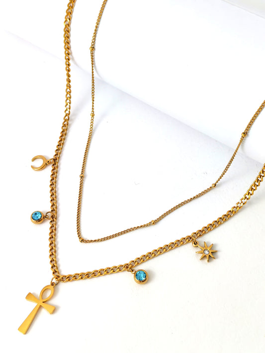 NEBKA PHAROHNIC STAINLESS NECKLACE