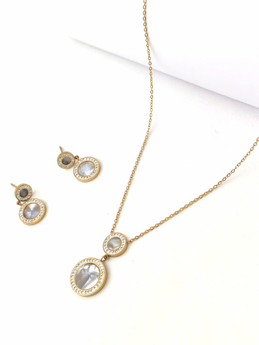 GOLDEN STAINLESS STEEL DROP SET