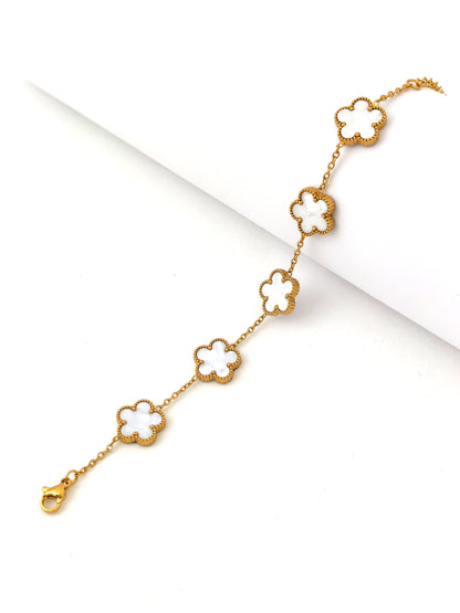 WHITE FLOWER STAINLESS SET