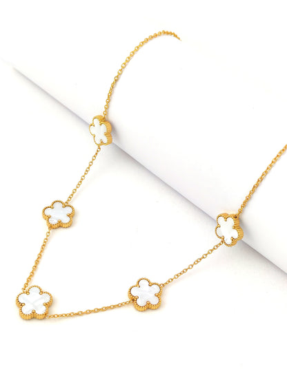 WHITE FLOWER STAINLESS SET