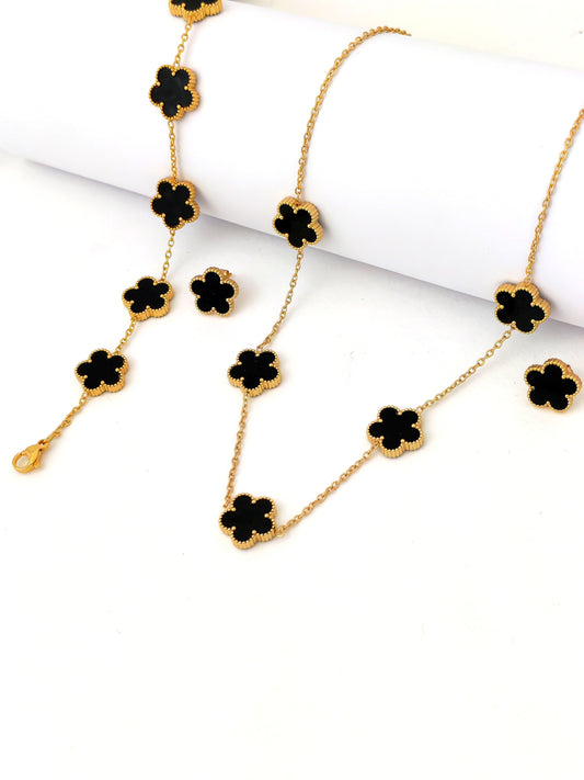 BLACK FLOWER STAINLESS SET