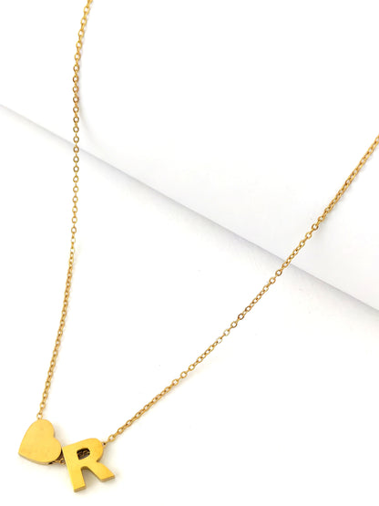 LETTER AND HEART NECKLACE - 12 LETTER