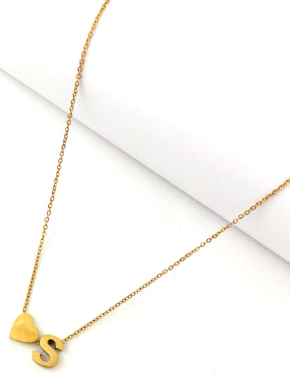 LETTER AND HEART NECKLACE - 12 LETTER