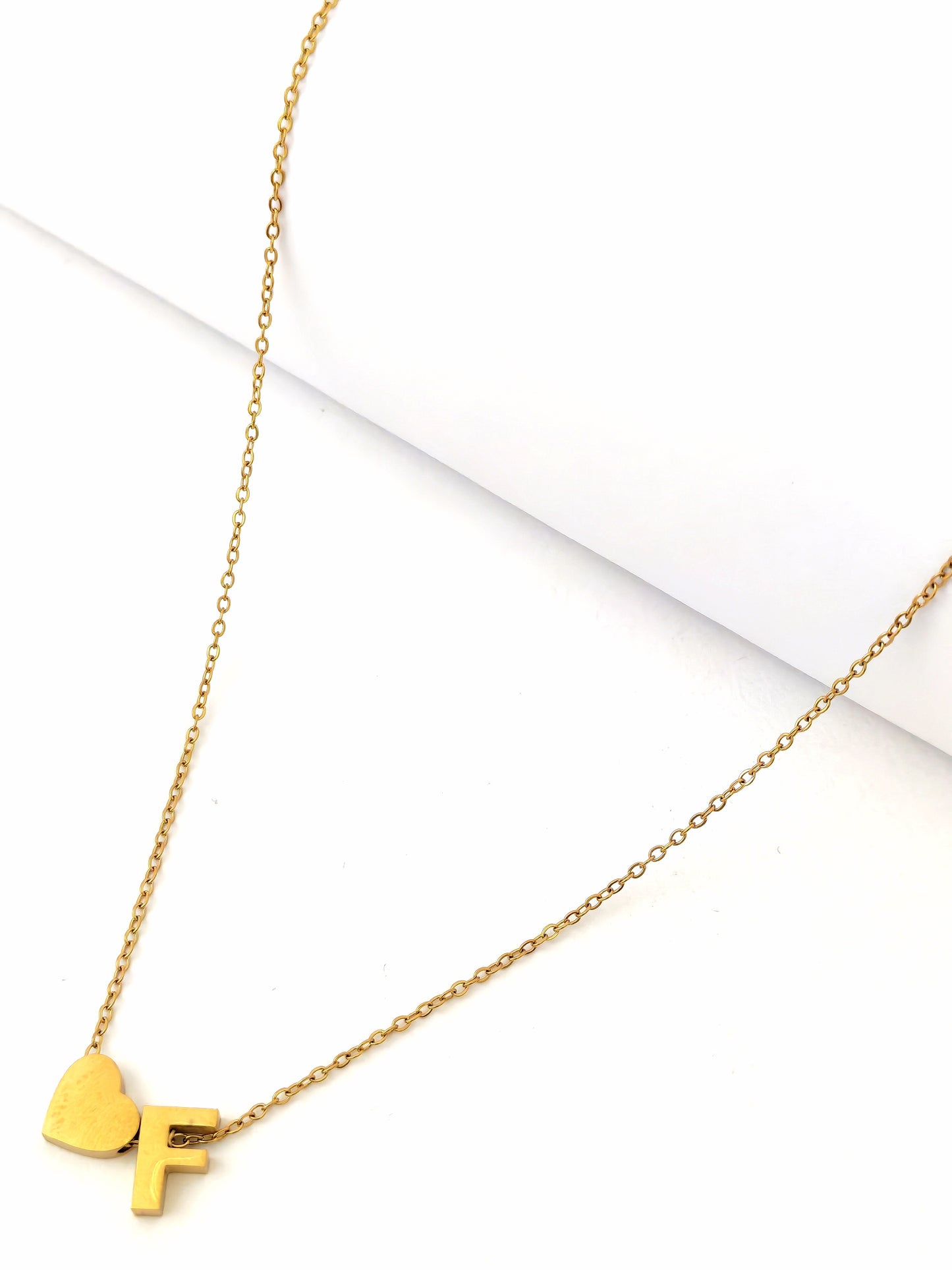 LETTER AND HEART NECKLACE - 12 LETTER