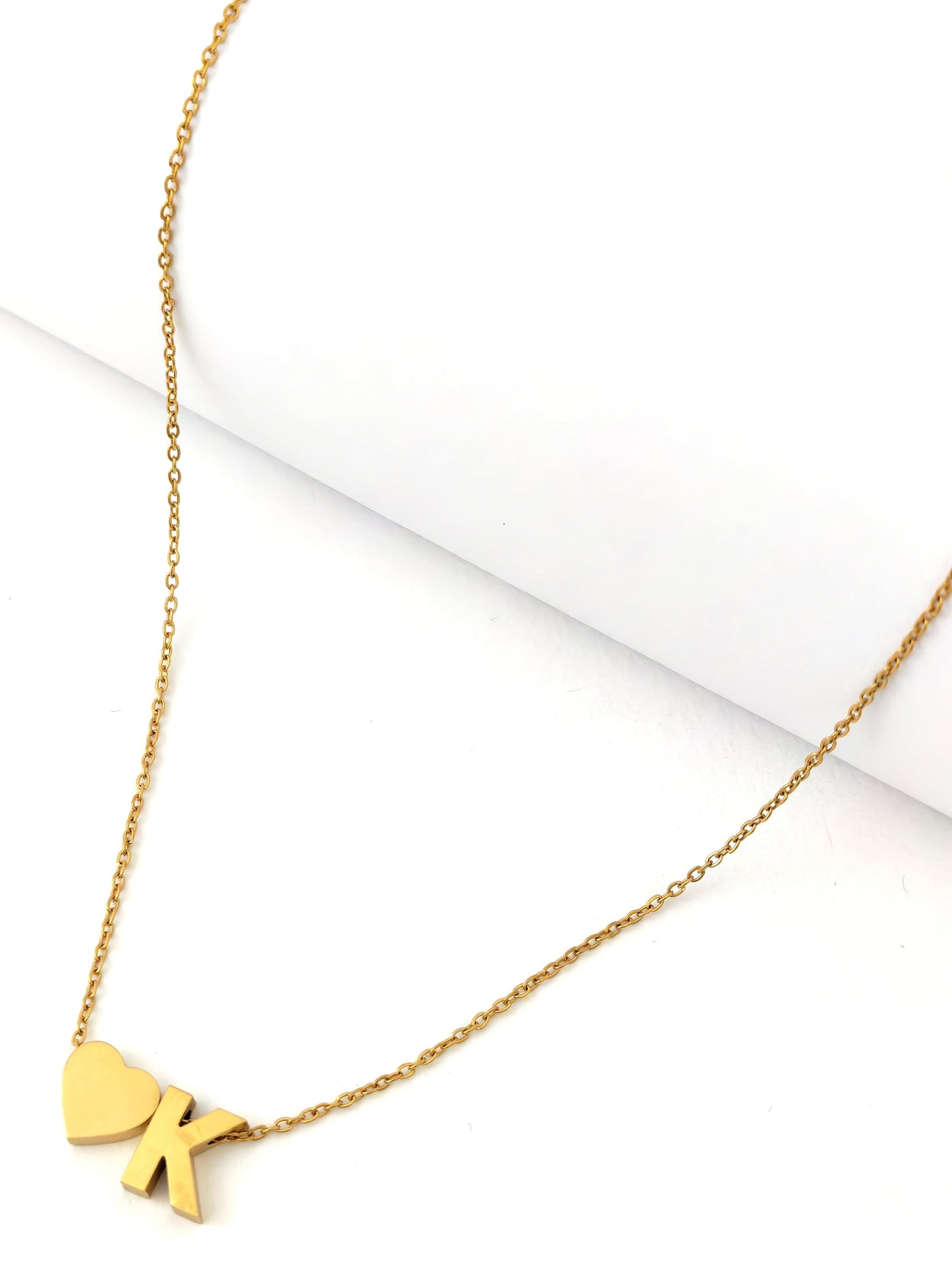 LETTER AND HEART NECKLACE - 12 LETTER