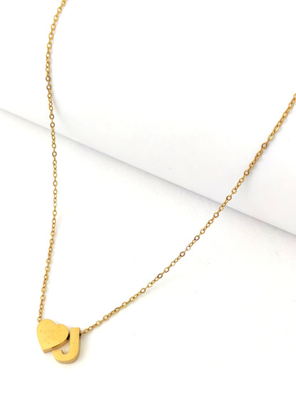 LETTER AND HEART NECKLACE - 12 LETTER