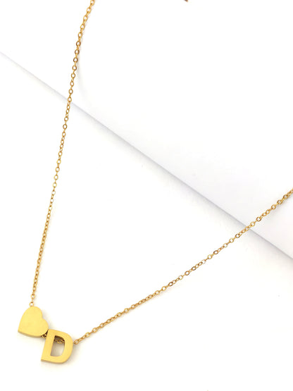 LETTER AND HEART NECKLACE - 12 LETTER