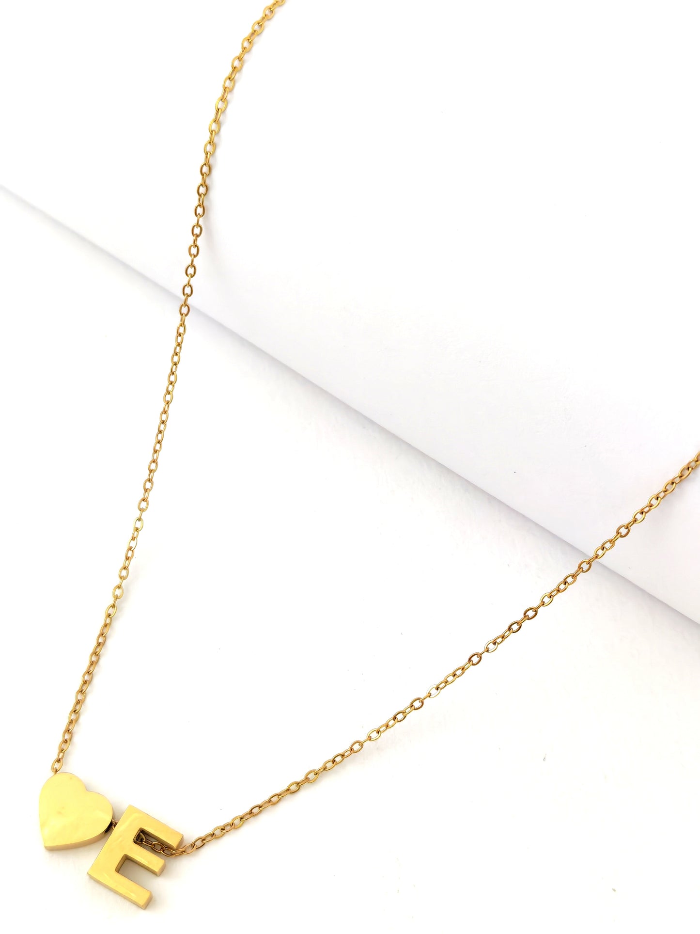 LETTER AND HEART NECKLACE - 12 LETTER