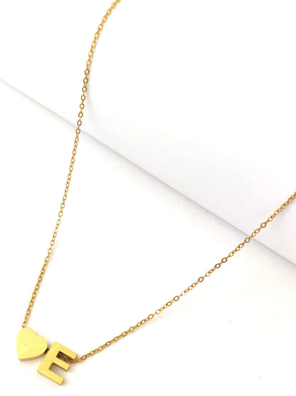 LETTER AND HEART NECKLACE - 12 LETTER