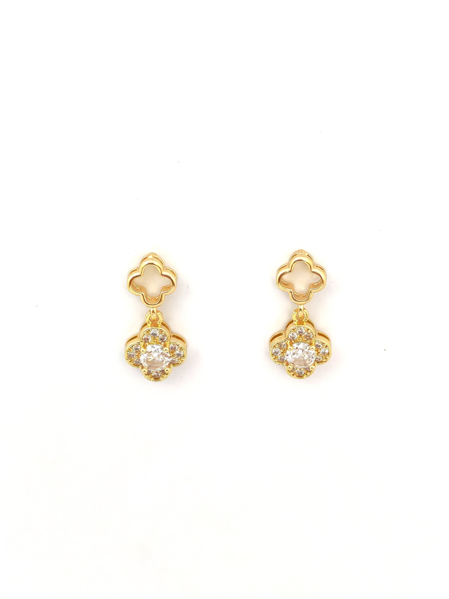 VANC GOLD PLATED COPPER DROP STUD EARRING