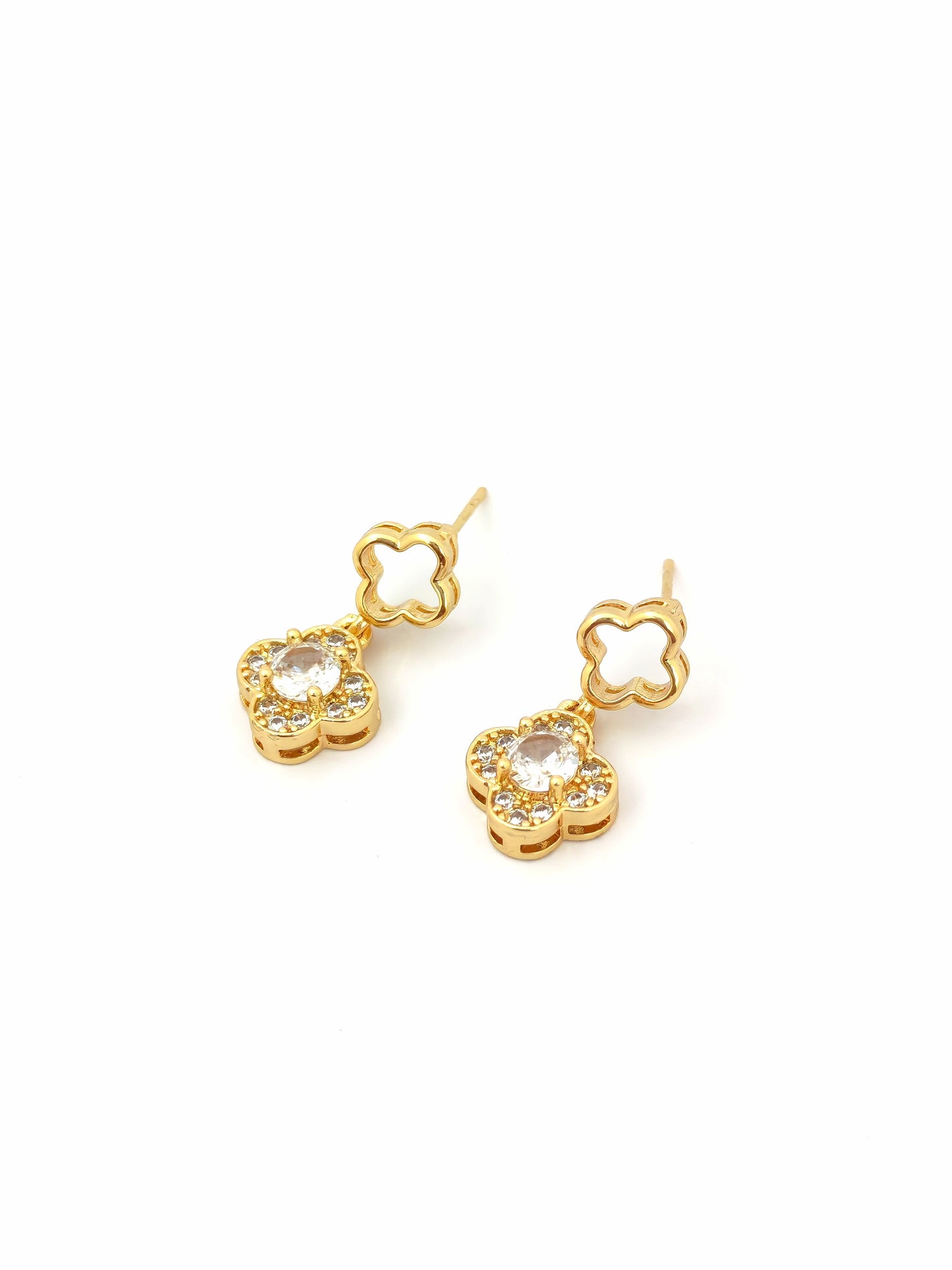 VANC GOLD PLATED COPPER DROP STUD EARRING