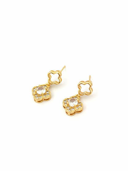 VANC GOLD PLATED COPPER DROP STUD EARRING