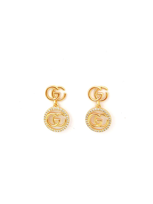 GUCH GOLD PLATED COPPER DROP STUD EARRING