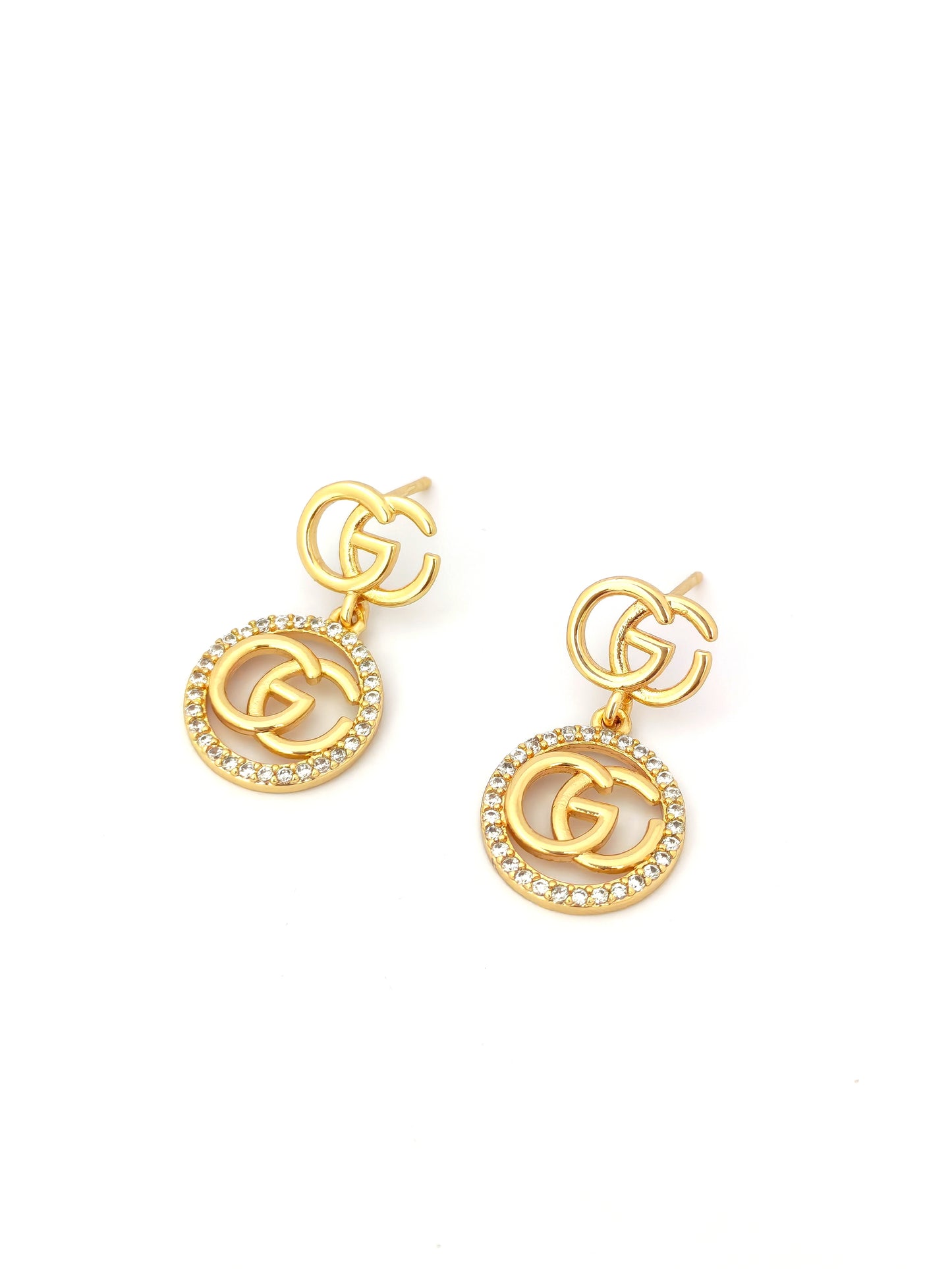 GUCH GOLD PLATED COPPER DROP STUD EARRING