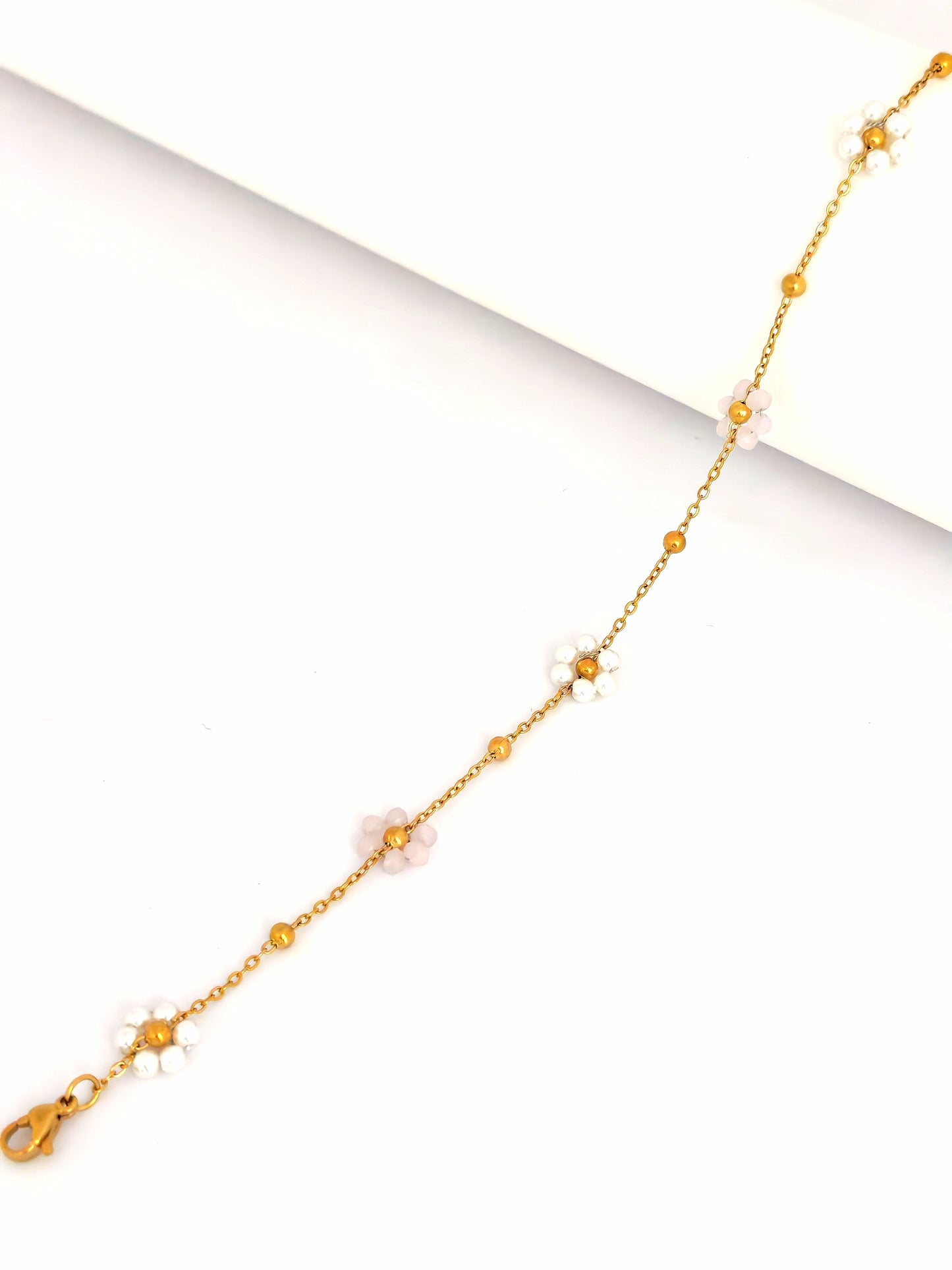 FLOWERS STAINLESS ANKLET