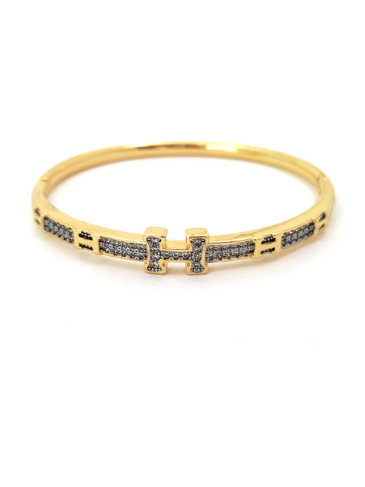 HRMS SILVER GOLD BANGLE