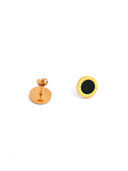 BLACK BVLG STAINLESS STUD EARRING