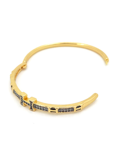 HRMS SILVER GOLD BANGLE