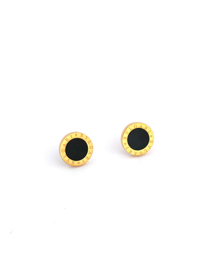 BLACK BVLG STAINLESS STUD EARRING