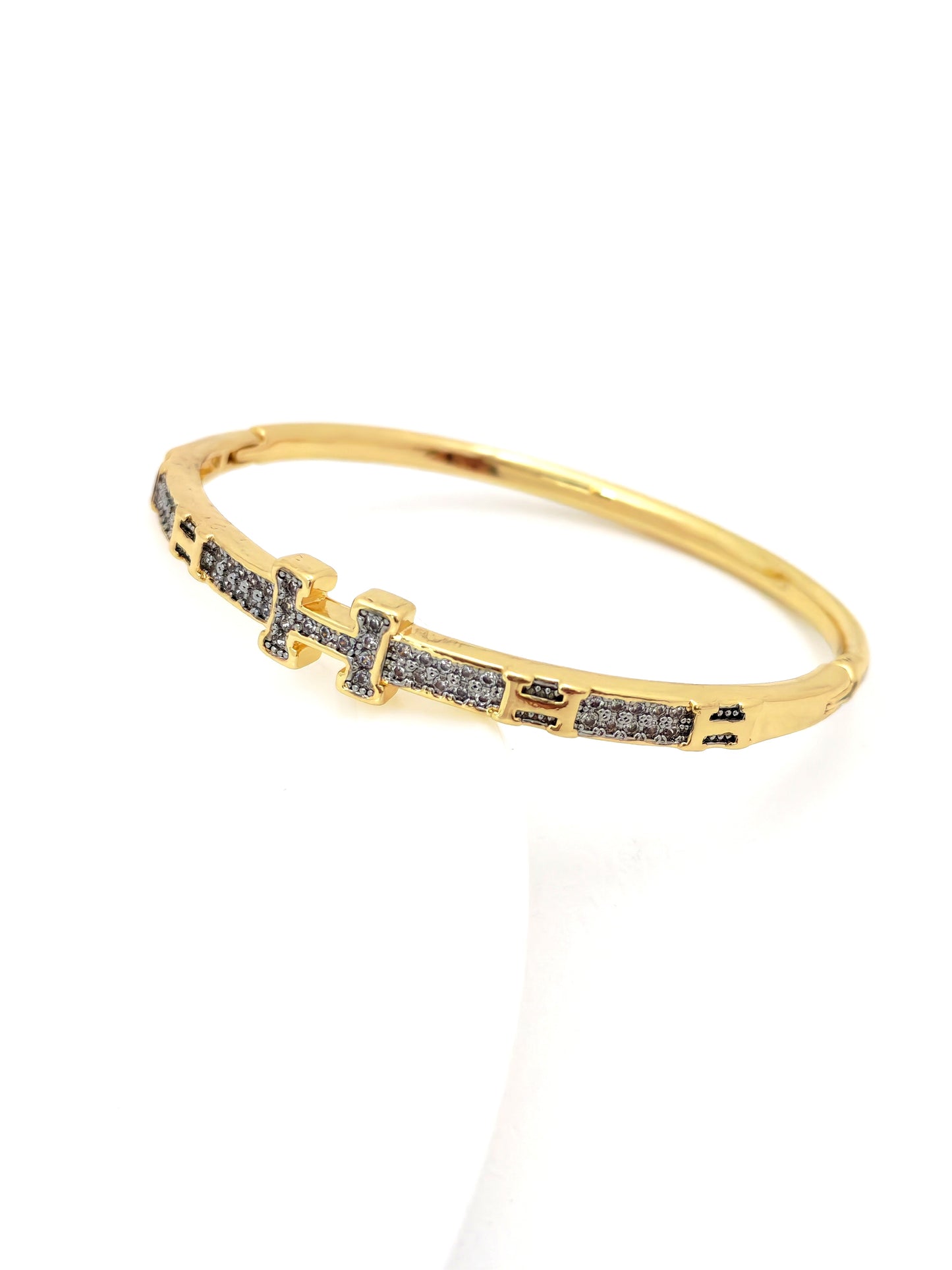 HRMS SILVER GOLD BANGLE